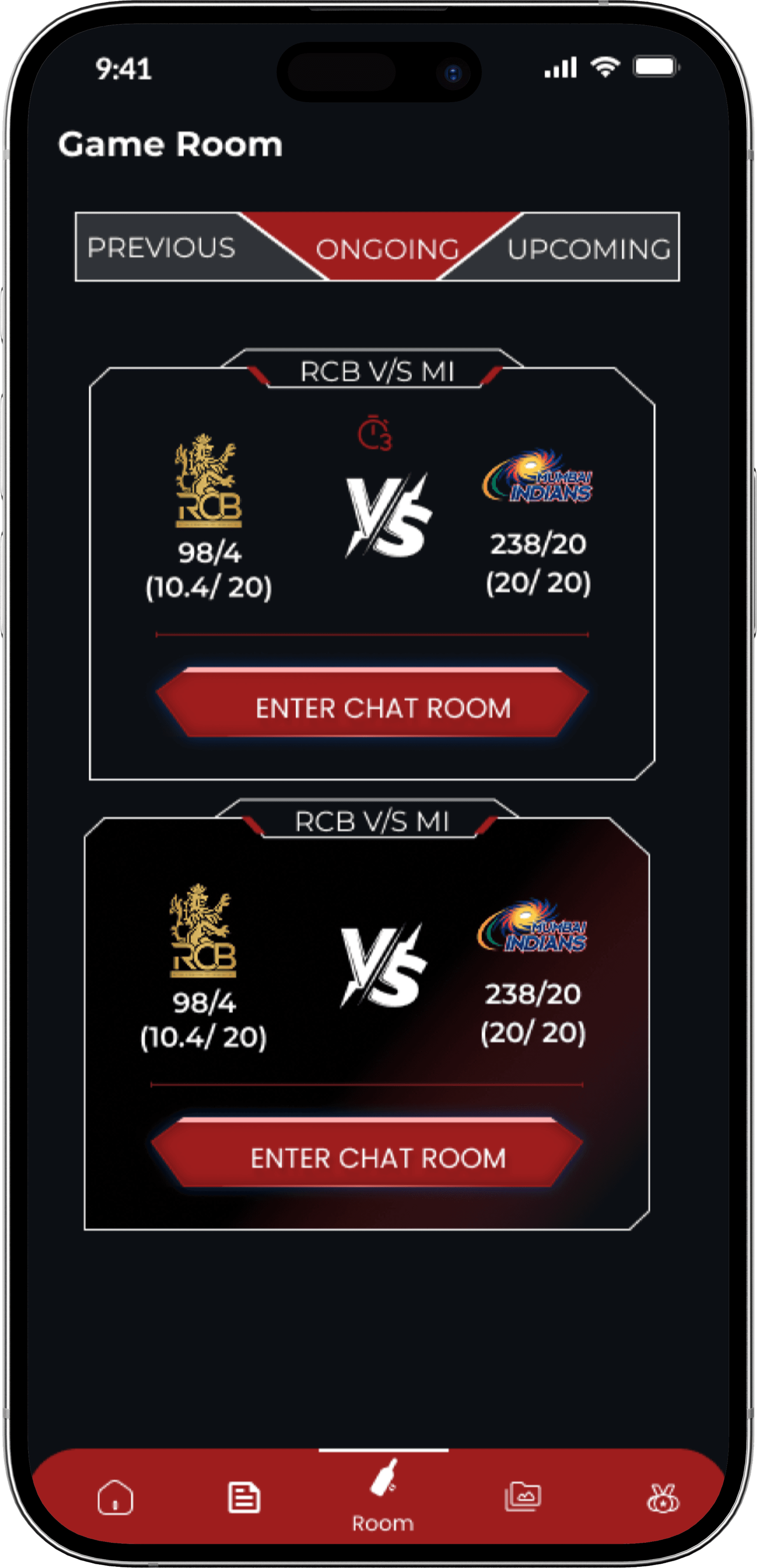 Game room real-time action